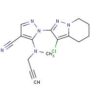 158353-15-2 1-(3-chloro-4,5,6,7-tetrahydropyrazolo[1,5-a]pyridin-2-yl)-5-[methyl(prop-2-ynyl)amino]pyrazole-4-carbonitrile chemical structure
