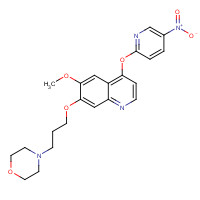 960299-73-4 4-[3-[6-methoxy-4-(5-nitropyridin-2-yl)oxyquinolin-7-yl]oxypropyl]morpholine chemical structure