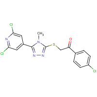 680216-59-5 1-(4-chlorophenyl)-2-[[5-(2,6-dichloropyridin-4-yl)-4-methyl-1,2,4-triazol-3-yl]sulfanyl]ethanone chemical structure