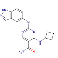 1198301-95-9 4-(cyclobutylamino)-2-(1H-indazol-5-ylamino)pyrimidine-5-carboxamide chemical structure