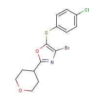 1338918-34-5 4-bromo-5-(4-chlorophenyl)sulfanyl-2-(oxan-4-yl)-1,3-oxazole chemical structure
