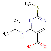 76360-88-8 2-methylsulfanyl-4-(propan-2-ylamino)pyrimidine-5-carboxylic acid chemical structure