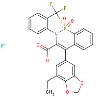 221246-12-4 potassium;4-(7-ethyl-1,3-benzodioxol-5-yl)-1,1-dioxo-2-[2-(trifluoromethyl)phenyl]-1$l^{6},2-benzothiazine-3-carboxylate chemical structure