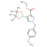 1355249-30-7 ethyl 1-[(4-methoxyphenyl)methyl]-4-(4,4,5,5-tetramethyl-1,3,2-dioxaborolan-2-yl)pyrazole-3-carboxylate chemical structure