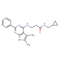 251946-11-9 N-(cyclopropylmethyl)-3-[(5,6-dimethyl-2-phenyl-7H-pyrrolo[2,3-d]pyrimidin-4-yl)amino]propanamide chemical structure