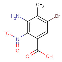 34545-22-7 3-amino-5-bromo-4-methyl-2-nitrobenzoic acid chemical structure