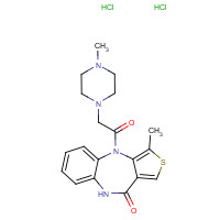 147416-96-4 1-methyl-10-[2-(4-methylpiperazin-1-yl)acetyl]-5H-thieno[3,4-b][1,5]benzodiazepin-4-one;dihydrochloride chemical structure
