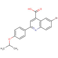 351001-10-0 6-bromo-2-(4-propan-2-yloxyphenyl)quinoline-4-carboxylic acid chemical structure