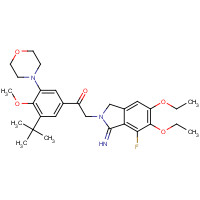 751475-53-3 1-(3-tert-butyl-4-methoxy-5-morpholin-4-ylphenyl)-2-(5,6-diethoxy-4-fluoro-3-imino-1H-isoindol-2-yl)ethanone chemical structure