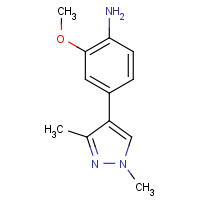 1400287-75-3 4-(1,3-dimethylpyrazol-4-yl)-2-methoxyaniline chemical structure