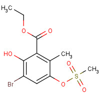 1616290-22-2 ethyl 3-bromo-2-hydroxy-6-methyl-5-methylsulfonyloxybenzoate chemical structure
