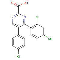 676563-55-6 5-(4-chlorophenyl)-4-(2,4-dichlorophenyl)pyrimidine-2-carboxylic acid chemical structure