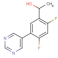1616100-67-4 1-(2,4-difluoro-5-pyrimidin-5-ylphenyl)ethanol chemical structure