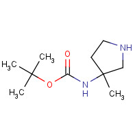 147459-52-7 tert-butyl N-(3-methylpyrrolidin-3-yl)carbamate chemical structure