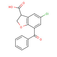93669-83-1 7-benzoyl-5-chloro-2,3-dihydro-1-benzofuran-3-carboxylic acid chemical structure