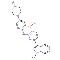 1594092-37-1 N-[2-methoxy-4-(4-methylpiperazin-1-yl)phenyl]-4-(1-methylpyrrolo[2,3-c]pyridin-3-yl)pyrimidin-2-amine chemical structure