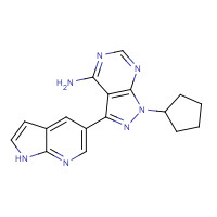 1092788-83-4 1-cyclopentyl-3-(1H-pyrrolo[2,3-b]pyridin-5-yl)pyrazolo[3,4-d]pyrimidin-4-amine chemical structure