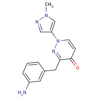 1314392-69-2 3-[(3-aminophenyl)methyl]-1-(1-methylpyrazol-4-yl)pyridazin-4-one chemical structure