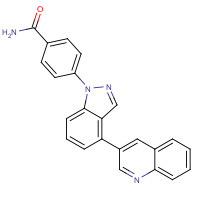 1246307-63-0 4-(4-quinolin-3-ylindazol-1-yl)benzamide chemical structure