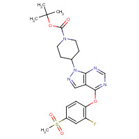 1196485-28-5 tert-butyl 4-[4-(2-fluoro-4-methylsulfonylphenoxy)pyrazolo[3,4-d]pyrimidin-1-yl]piperidine-1-carboxylate chemical structure