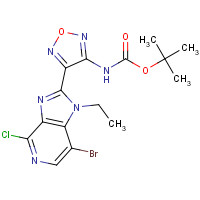 842144-08-5 tert-butyl N-[4-(7-bromo-4-chloro-1-ethylimidazo[4,5-c]pyridin-2-yl)-1,2,5-oxadiazol-3-yl]carbamate chemical structure