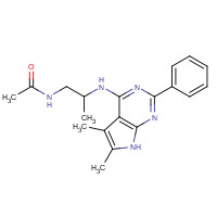 251946-46-0 N-[2-[(5,6-dimethyl-2-phenyl-7H-pyrrolo[2,3-d]pyrimidin-4-yl)amino]propyl]acetamide chemical structure