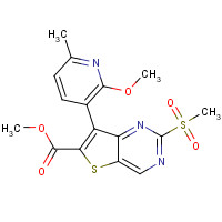 1462950-43-1 methyl 7-(2-methoxy-6-methylpyridin-3-yl)-2-methylsulfonylthieno[3,2-d]pyrimidine-6-carboxylate chemical structure