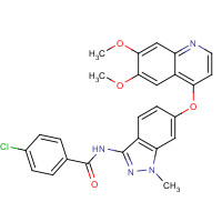 862178-89-0 4-chloro-N-[6-(6,7-dimethoxyquinolin-4-yl)oxy-1-methylindazol-3-yl]benzamide chemical structure