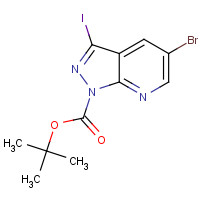 916326-31-3 tert-butyl 5-bromo-3-iodopyrazolo[3,4-b]pyridine-1-carboxylate chemical structure