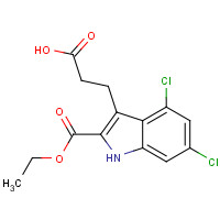 144989-41-3 3-(4,6-dichloro-2-ethoxycarbonyl-1H-indol-3-yl)propanoic acid chemical structure