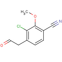 1374357-78-4 3-chloro-2-methoxy-4-(2-oxoethyl)benzonitrile chemical structure