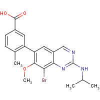 1191932-60-1 3-[8-bromo-7-methoxy-2-(propan-2-ylamino)quinazolin-6-yl]-4-methylbenzoic acid chemical structure