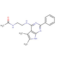 246855-42-5 N-[2-[(5,6-dimethyl-2-phenyl-7H-pyrrolo[2,3-d]pyrimidin-4-yl)amino]ethyl]acetamide chemical structure