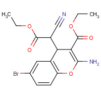 65673-63-4 ethyl 2-amino-6-bromo-4-(1-cyano-2-ethoxy-2-oxoethyl)-4H-chromene-3-carboxylate chemical structure