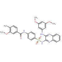 1349796-36-6 N-[4-[[3-(3,5-dimethoxyanilino)quinoxalin-2-yl]sulfamoyl]phenyl]-3-methoxy-4-methylbenzamide chemical structure