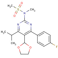 916480-94-9 N-[5-(1,3-dioxolan-2-yl)-4-(4-fluorophenyl)-6-propan-2-ylpyrimidin-2-yl]-N-methylmethanesulfonamide chemical structure