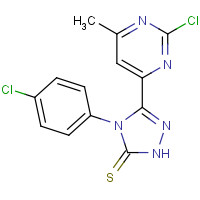 266337-73-9 3-(2-chloro-6-methylpyrimidin-4-yl)-4-(4-chlorophenyl)-1H-1,2,4-triazole-5-thione chemical structure