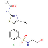 593960-11-3 N-[5-[4-chloro-3-(2-hydroxyethylsulfamoyl)phenyl]-4-methyl-1,3-thiazol-2-yl]acetamide chemical structure
