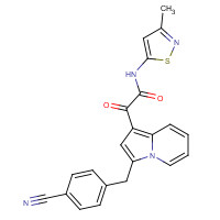 501948-05-6 2-[3-[(4-cyanophenyl)methyl]indolizin-1-yl]-N-(3-methyl-1,2-thiazol-5-yl)-2-oxoacetamide chemical structure