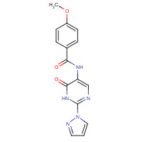 1343457-83-9 4-methoxy-N-(6-oxo-2-pyrazol-1-yl-1H-pyrimidin-5-yl)benzamide chemical structure