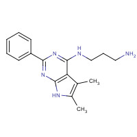 251946-25-5 N'-(5,6-dimethyl-2-phenyl-7H-pyrrolo[2,3-d]pyrimidin-4-yl)propane-1,3-diamine chemical structure