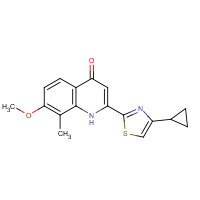 1237745-87-7 2-(4-cyclopropyl-1,3-thiazol-2-yl)-7-methoxy-8-methyl-1H-quinolin-4-one chemical structure