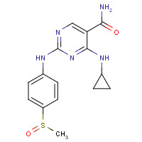 1198300-92-3 4-(cyclopropylamino)-2-(4-methylsulfinylanilino)pyrimidine-5-carboxamide chemical structure