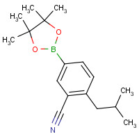 856167-68-5 2-(2-methylpropyl)-5-(4,4,5,5-tetramethyl-1,3,2-dioxaborolan-2-yl)benzonitrile chemical structure