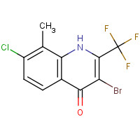 59108-22-4 3-bromo-7-chloro-8-methyl-2-(trifluoromethyl)-1H-quinolin-4-one chemical structure