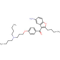 141644-91-9 (5-amino-2-butyl-1-benzofuran-3-yl)-[4-[3-(dibutylamino)propoxy]phenyl]methanone chemical structure