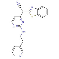 345987-15-7 2-(1,3-benzothiazol-2-yl)-2-[2-(2-pyridin-3-ylethylamino)pyrimidin-4-yl]acetonitrile chemical structure
