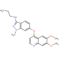 862178-78-7 6-(6,7-dimethoxyquinolin-4-yl)oxy-1-methyl-N-propylindazol-3-amine chemical structure