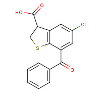 93669-96-6 7-benzoyl-5-chloro-2,3-dihydro-1-benzothiophene-3-carboxylic acid chemical structure