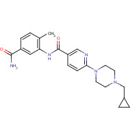 1131605-01-0 N-(5-carbamoyl-2-methylphenyl)-6-[4-(cyclopropylmethyl)piperazin-1-yl]pyridine-3-carboxamide chemical structure